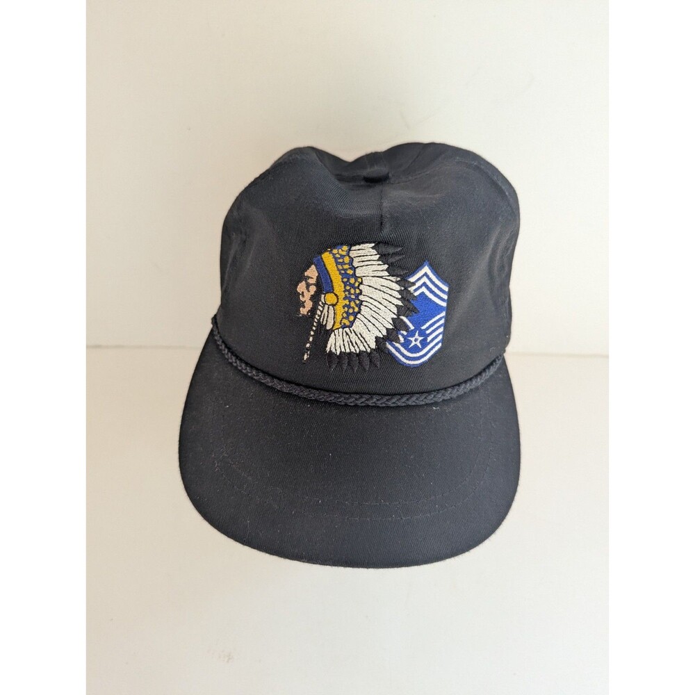 Native American US Air Force Rank Insignia Braided Strapback Hat Made In USA